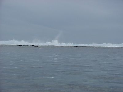 Waves breaking on the reef