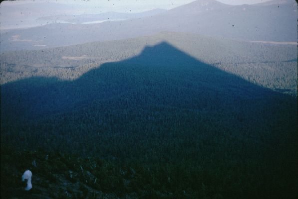 Silhouette of the mountain with Mike on the left